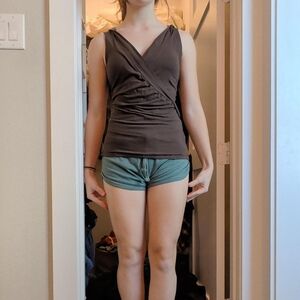 Women's Brown Wrap Tank Top